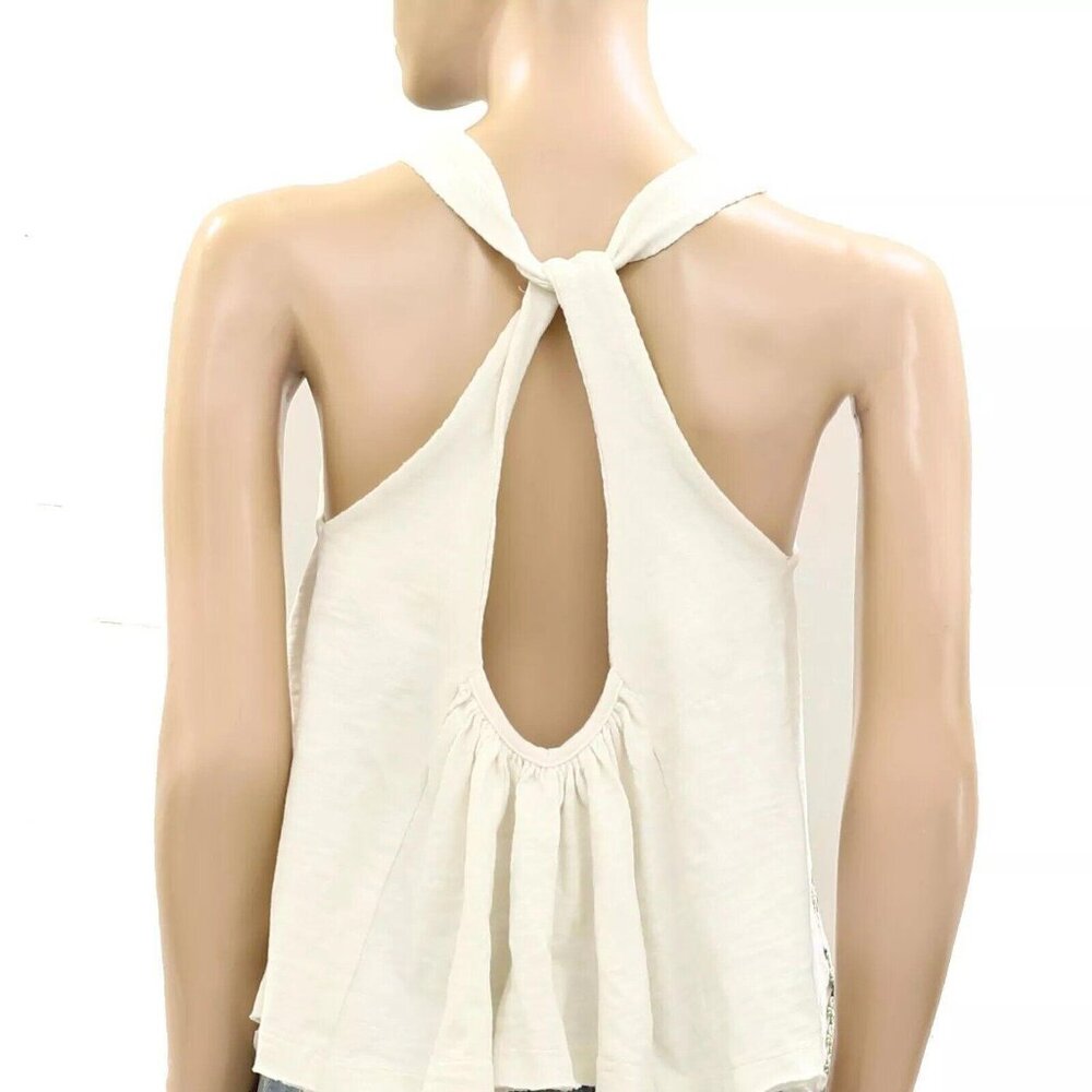 Free People Bandit Blouse Top Embroidered Soft Cotton Cutout Billowy S - Picture 7 of 8